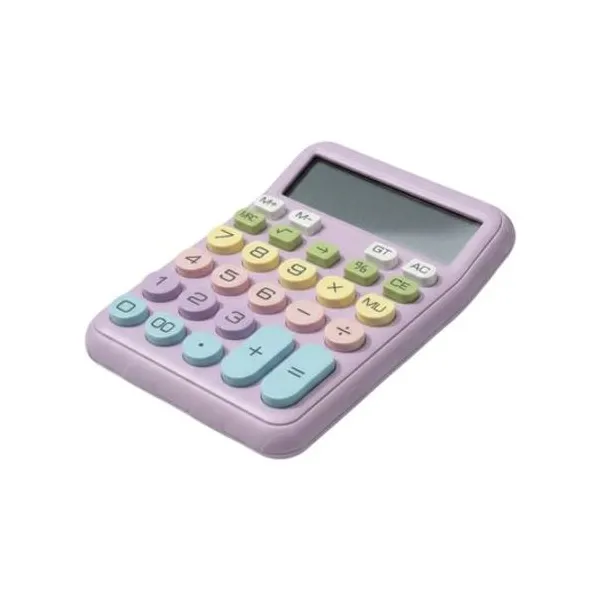 Calculadora 12 digitos pastel 11.5x14.5 cm x1 colores surtidos
