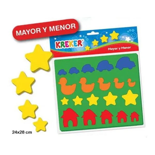 Mayor y menor juego didáctico para aprender las secuencias de tamaños