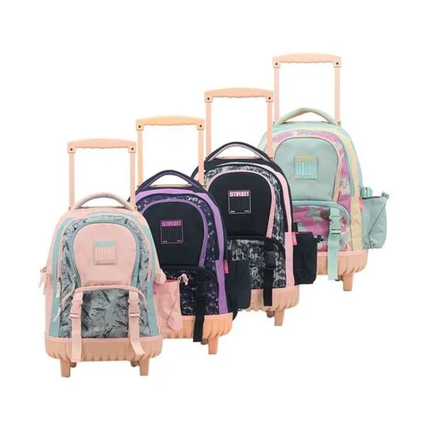 Mochila 17.5" con carro street wear x unidad colores surtidos lsyd