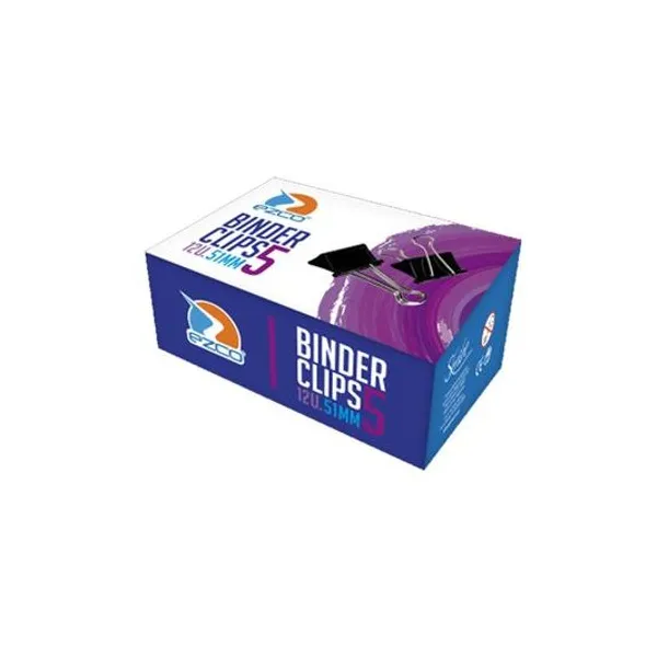 Aprieta papeles bc negro n.° 5 51 mm caja x12 Ezco