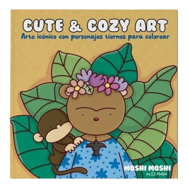 Cute & cozy art. Arte iconico con personajes tiernos para colorear. moshi moshi