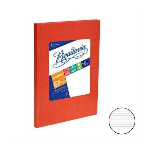 Cuaderno 19x23.5 rayado t/d abc naranja 50h rivada