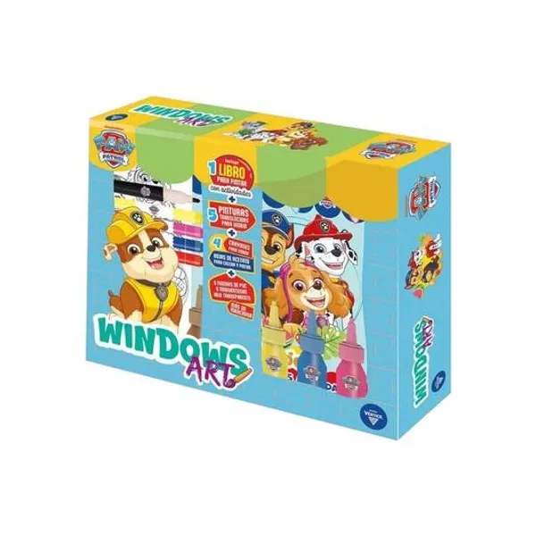 Libro para pintar con set windows art Paw Patrol en caja 25x21 cm