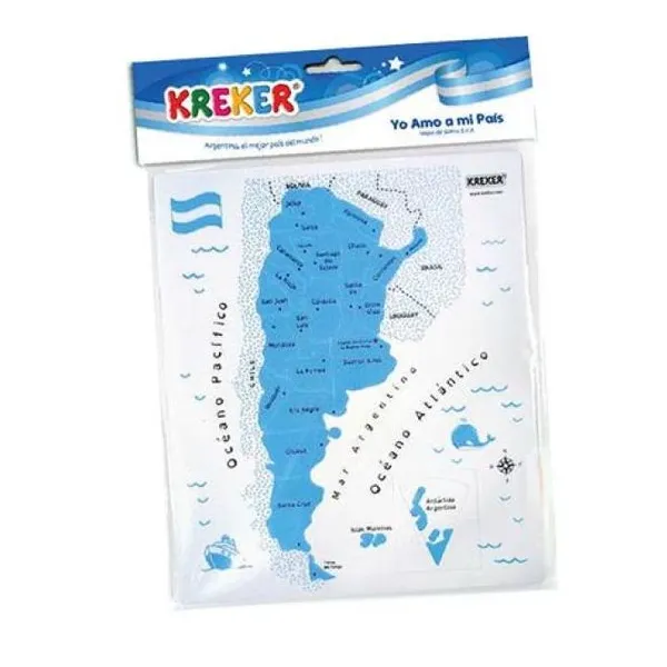 Mapa argentina serigrafiado a 2 colores.