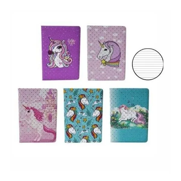 Cuaderno 14.8x21 cm rayado 70hojas unicornio modelos surtidos