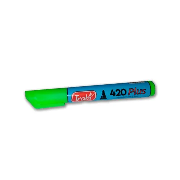 Marcador trabi 420 al agua para red.caja x12 unid.verde claro