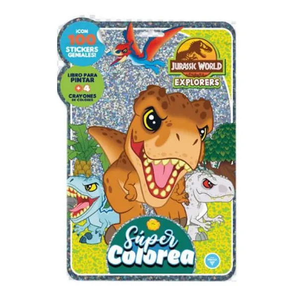 Flow pack super colorea n.° 1 jurassic explorer libro+crayones+100 stickers