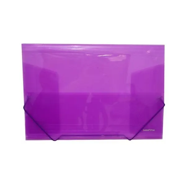 Carpeta oficio 3 solapas pvc traslucido con elastico x unidad lama