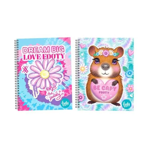 Cuaderno 22x29 rayado 100h tapa dura con espiral footy girl iii x1 modelos surtidos inkdrop