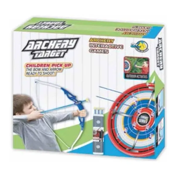 Set de arco y flecha con blanco y estuche para flechas.