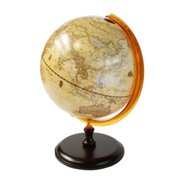 Globo terraqueo 25 cm ø base de madera antiguo