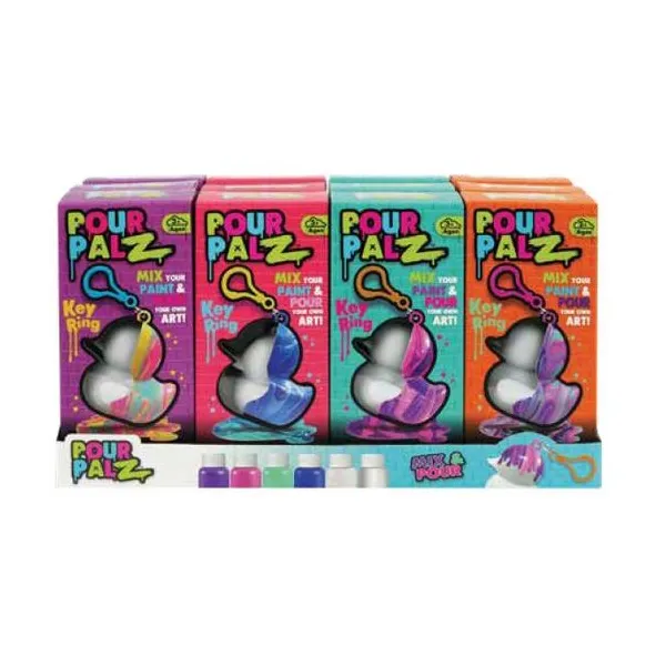 Pour palz - mini patos 10 cm clip on para pintar - exhibidor x12