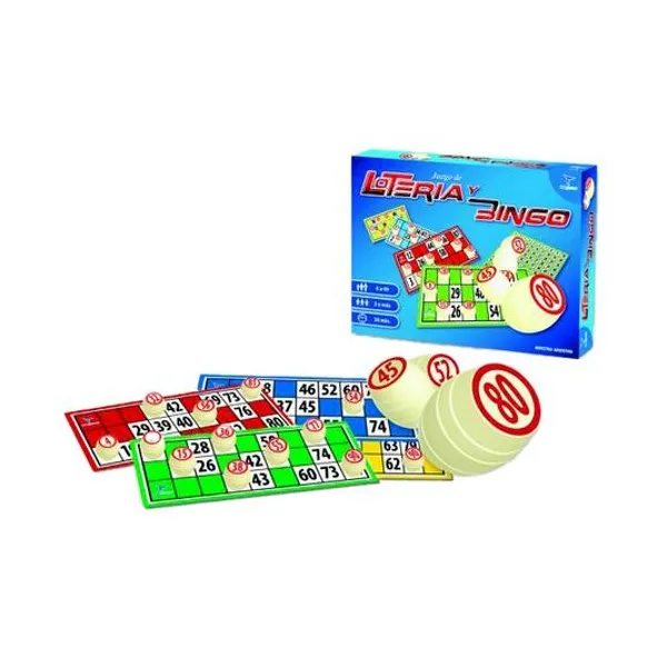 Juego loteria y bingo fichas madera toto games