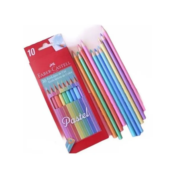 Lápices de colores Faber-Castell pasteles largos x10 unid.