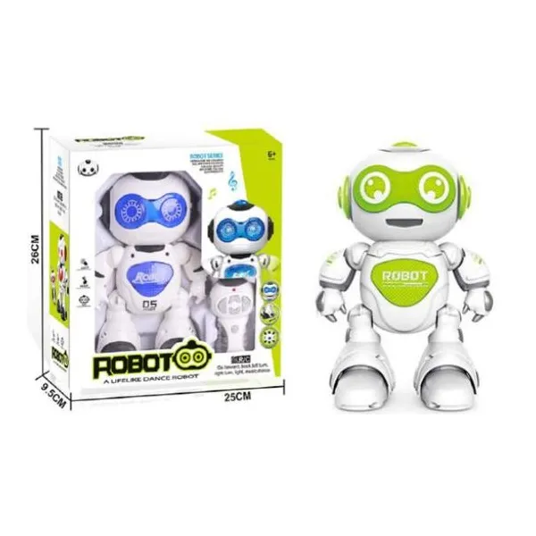 Dancing robot verde 26 cm radio control