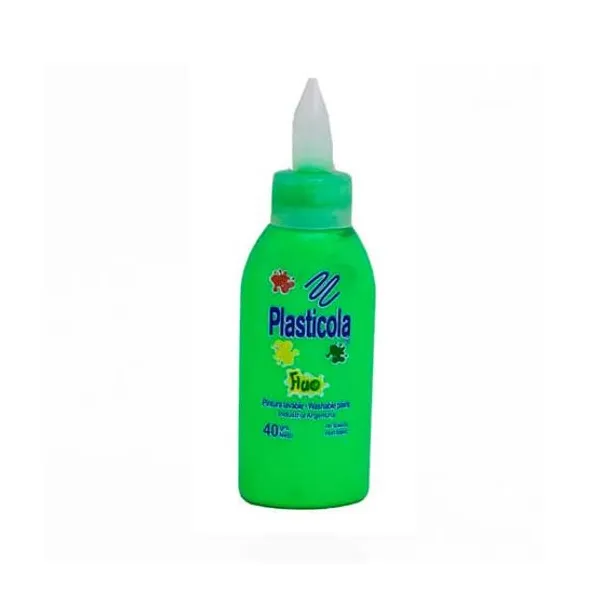 Adhesivo vinílico color Plasticola fluo 40 grsverde