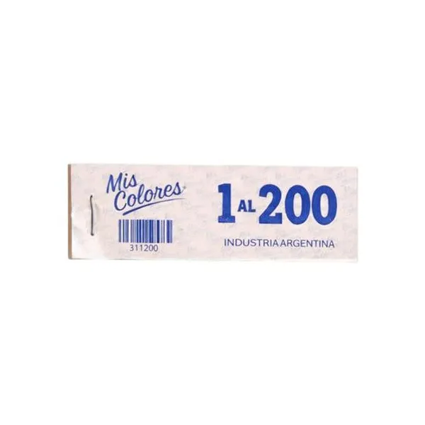 Talonario de números del n.° 1-200