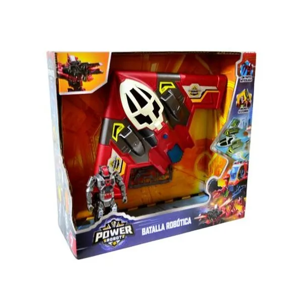 Set batalla robotica con avión con luz y sonido en caja 28x26x11 cm