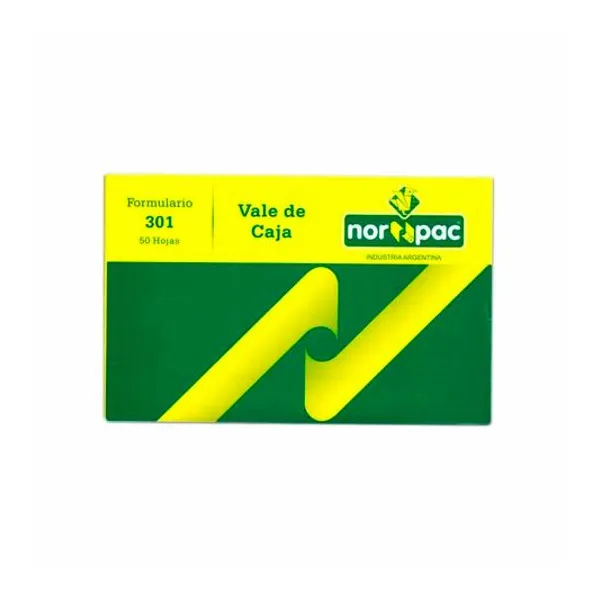 Comprobante vale de caja 16.5x11 cm 50 hojas norpac