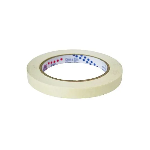 Cinta de papel adhesiva 12mmx50 mts x unidad eurocel