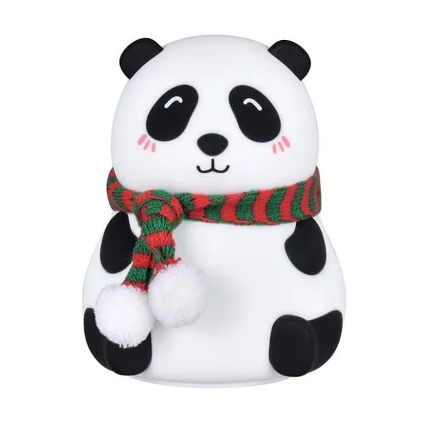 Lampara velador luz led silicona panda recargable