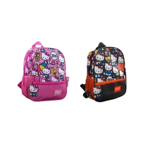 Mochila 12" espalda hello kitty gatitos x unidad colores surtidos wabro