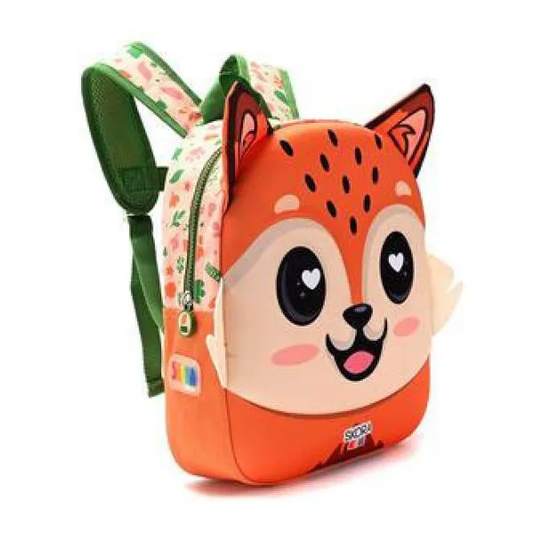 Mochila kawaii termoformada zorro 22 x30 x10 cm -12