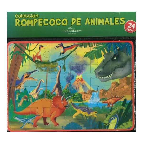 Mundo jurasico. rompecoco de animales 24 piezas