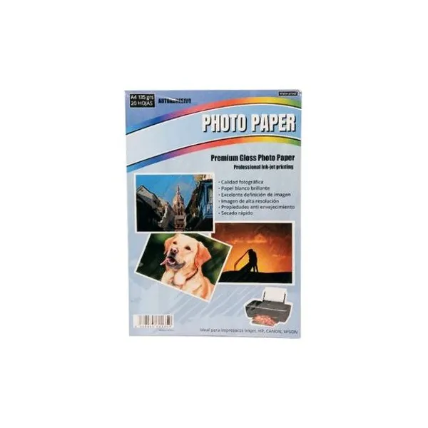 Papel fotográfico a4 20 hojas 180 g ink jet