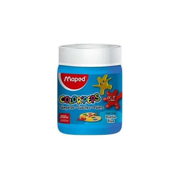 Témpera celeste burbuja 200 ml en pote Maped