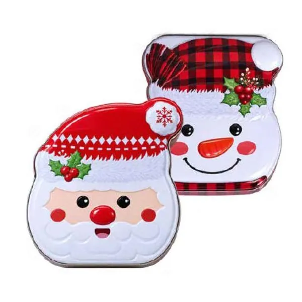 Navidad lata cara con gorrito