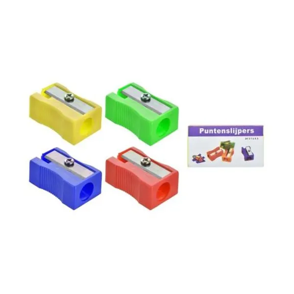 Sacapuntas plástico caja x24 unidades colores surtidos