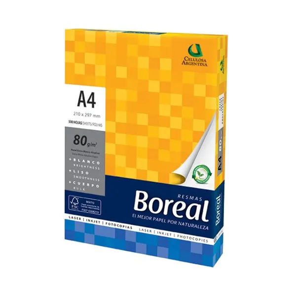 Resma papel boreal a4 80 grsx 500 hs.
