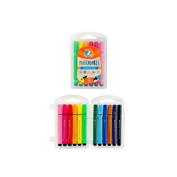 Marcador triangular 3 mm caja x12 Ezco