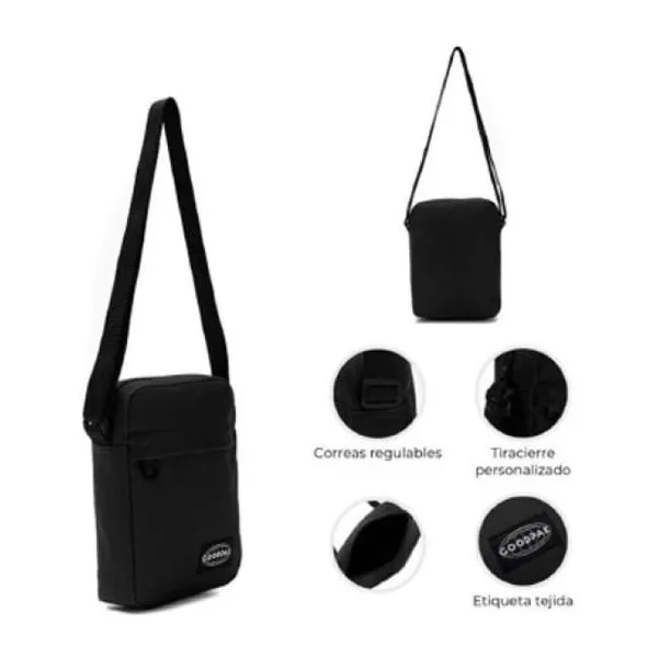 Morral goodpak bolsillo delantero negro h21 x w16 x5.5 cm