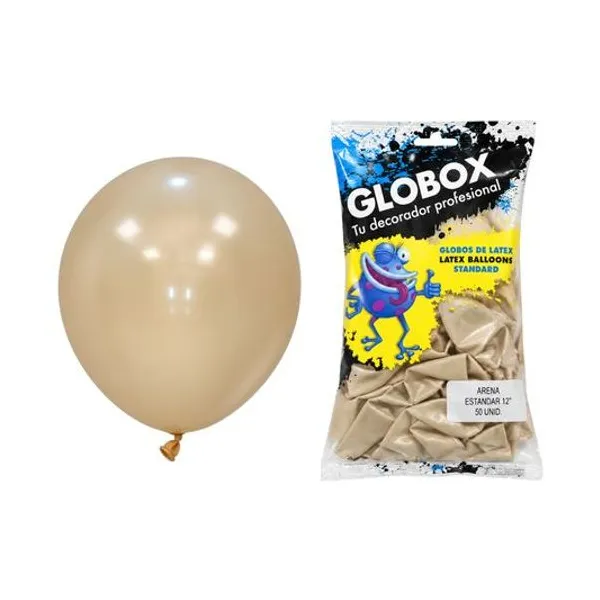 Globo 12" liso estandar arena bolsa x50 globox