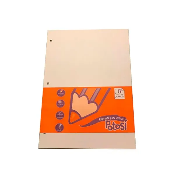 Repuesto esc.dibujo blanco potosi n.° 5 alto x8 hjs.