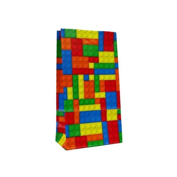 Bolsa cotillon bloques 12.5x07x24.5 cm x unidad