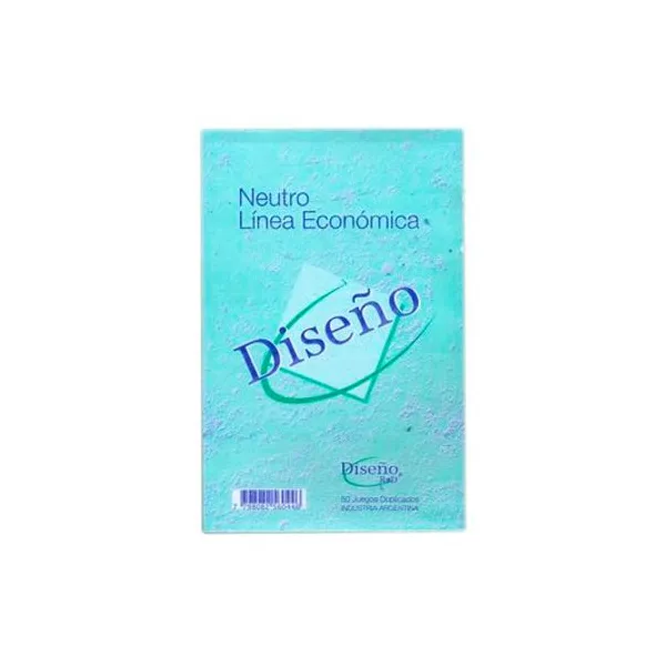 Talonario neutro linea economica chico 10x16 cm 50 juegos duplicados diseño