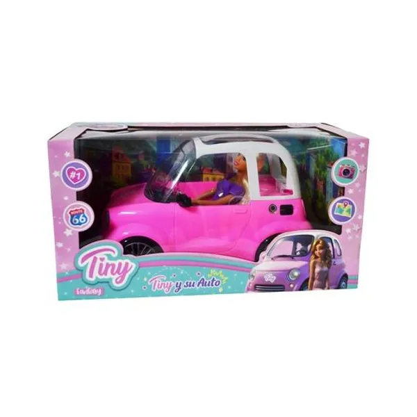 Muñeca Tiny y su auto en caja 39x20x20 cm