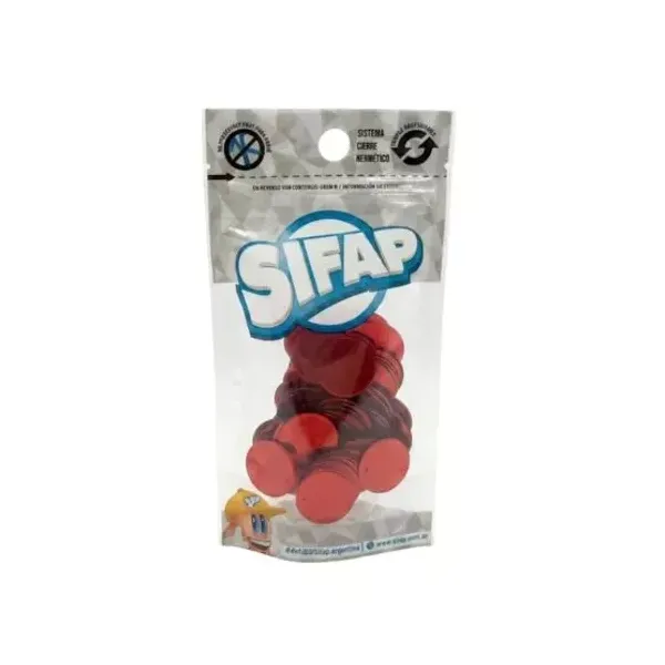 Lentejuelon Sifap 20 mmø doypack x20 grsrojo metal