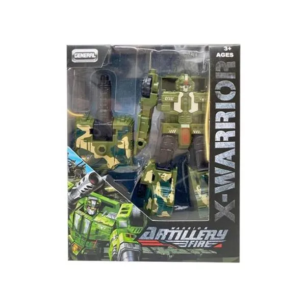 Robot transformer militar en caja 13x17.5x5 cm