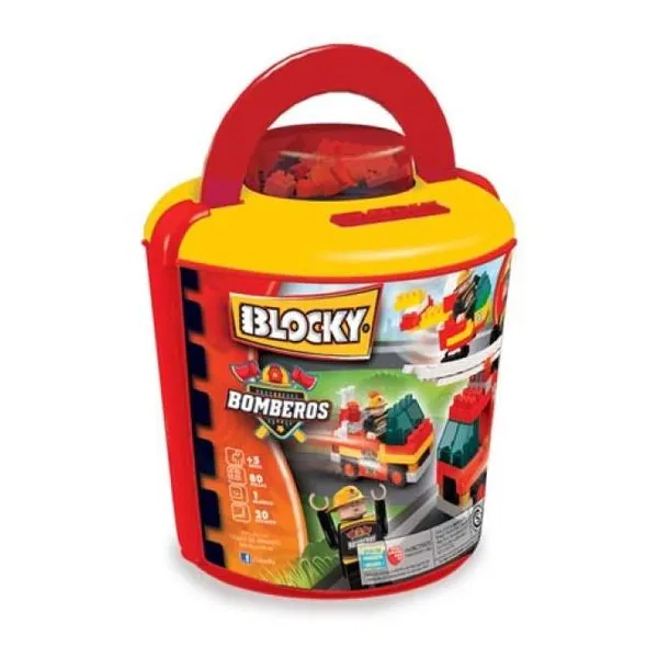 Blocky bomberos balde 100 pz