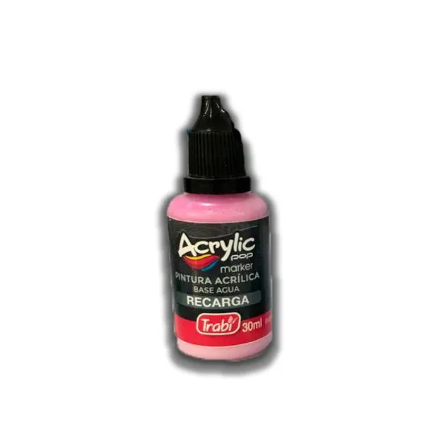 Tinta trabi para marcador acrylic pop al agua 30 mlrosa claro