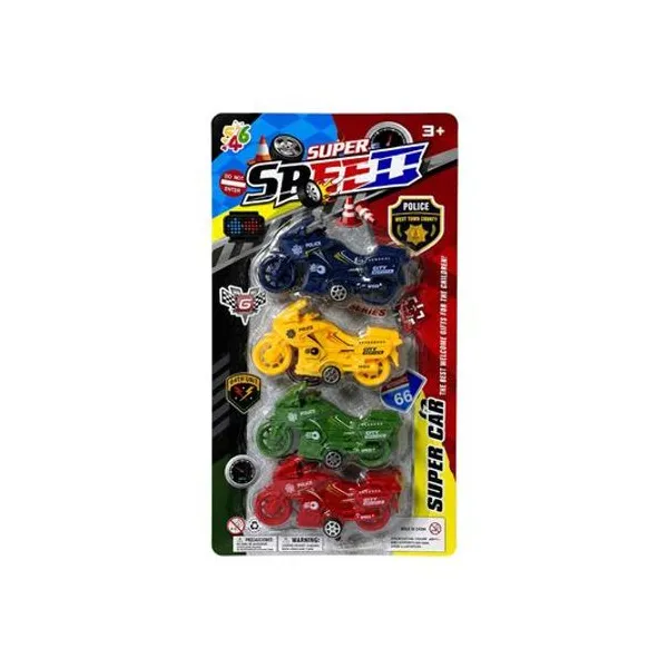 Moto 9 cm x4 en blister 13x32 cm