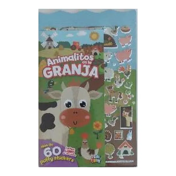 Animalitos de la granja. incluye libro de actividades, mas de 60 puffy stickers