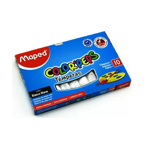 Témpera Maped est.x 10 col.blanco