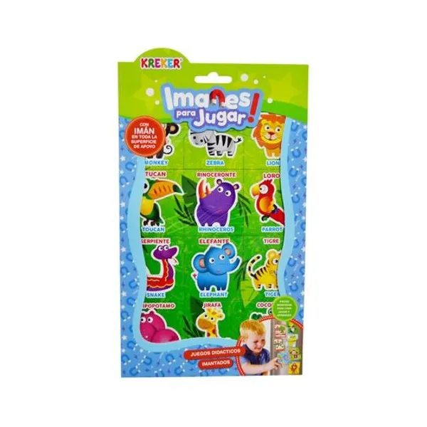 Imanes para jugar: animalitos 24 piezas en blister 20x34 cm Kreker
