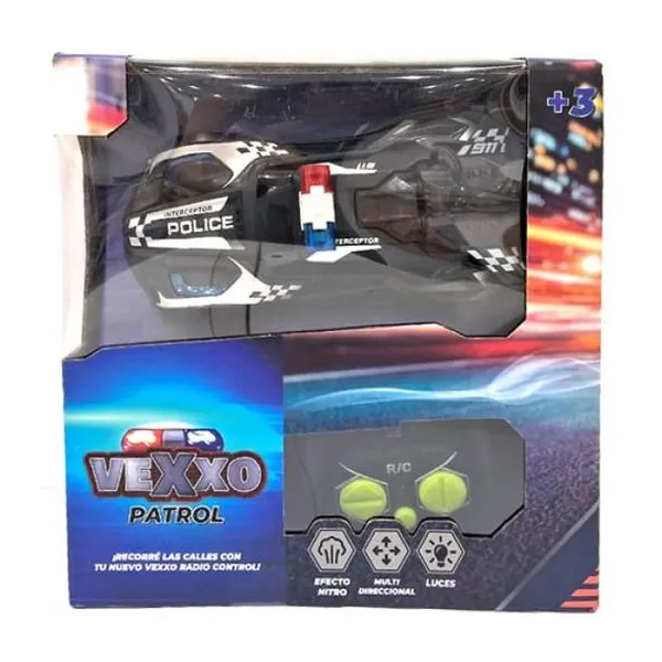 Brave - auto r/c lanza humo police bl/ne