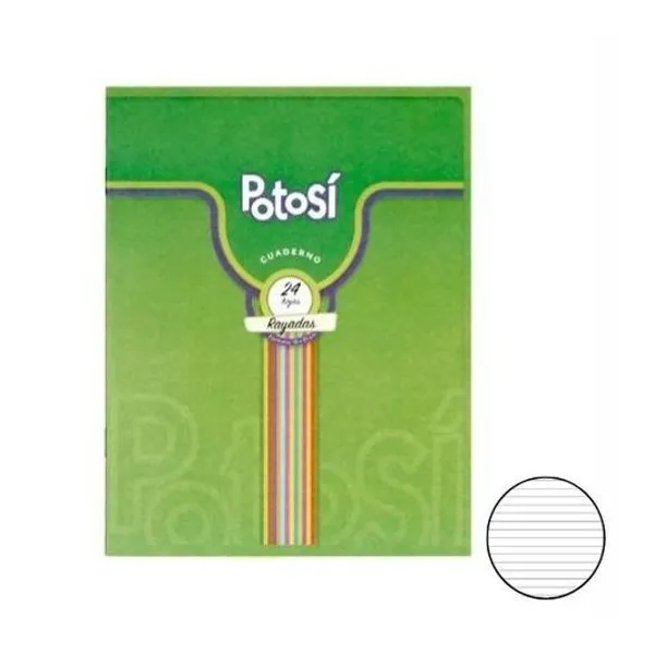 Cuaderno 16x21 cm rayado 24 hojas tapa flexible fantasia potosi